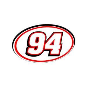   : 94 Number   Jersey Nascar Racing Window Bumper Sticker: Automotive