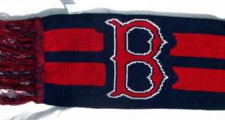 NWOT BOSTON RED SOX Scarf Knit Logo Stripe Baseball 7x67  