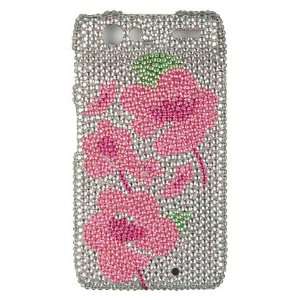   Cool Stylish Silver / Pink Begonia Diamond Design for Motorola DROID