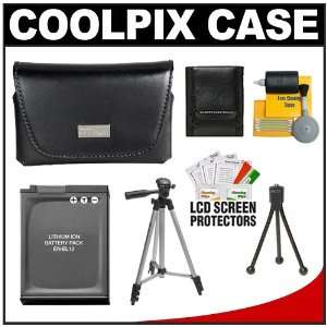 Nikon Coolpix 13059 Leather Digital Camera Case with EN EL12 Battery 