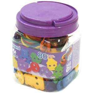  Miniland Lacing Shapes (80 Figures + 10 Cords)/Jar: Toys 
