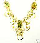 20K Yellow Gold Plated Serpentine New Jade Necklace 18