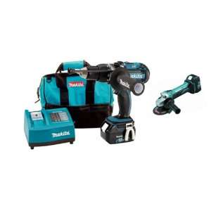   Cordless Hammer Driver Drill and 4 1/2 Inch Cut Off/Angle Grinder Kit