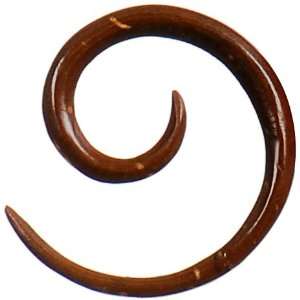  10 Gauge Coconut Wood Spiral Taper Plug: Jewelry