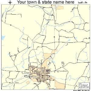  Street & Road Map of Denton, North Carolina NC   Printed 