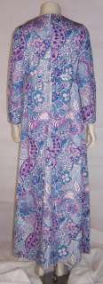 Vintage 1970s Maxi Dress Long Sleeves Cotton   S  