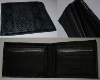 Wallet Genuine Leather Men Snake Python Black Bifold BIPyB  