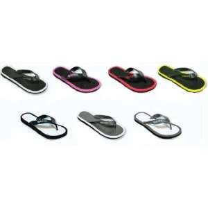  Ladies Flip Flops   Medallion, Gray with White Case Pack 