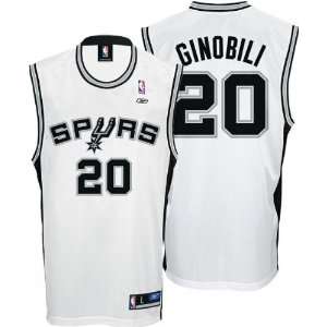  Manu Ginobili White Reebok NBA Replica San Antonio Spurs 
