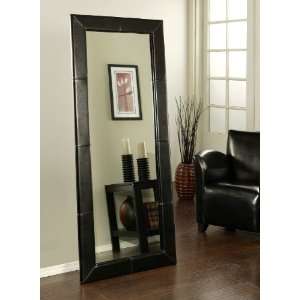   Living Manchester Large Black Leather Floor Mirror