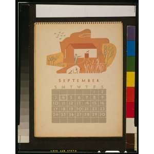  September, WPA Federal Art Project Calendar for 1939