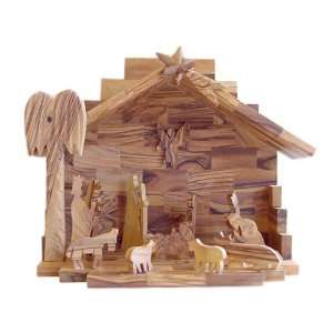 Olive Wood Nativity Set  Hand Made:  Home & Kitchen