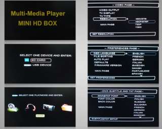 Full 1080P HD HDMI USB Multi Media Player TV HDD 2.5 3.5 SD MMC 