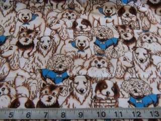PACKED PUPPY COTTON FLANNEL FABRIC DOG YARD  