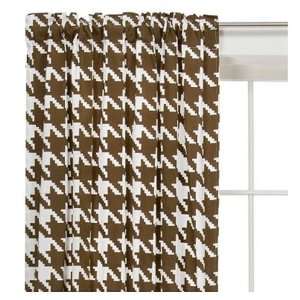   Metro White and Chocolate Curtain Panel Houndstooth