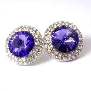   with Purple Swarovski Crystal Round Earrings Fashion Jewelry Jewelry