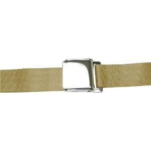 AutoLoc 187917 Tan 2 Point Retractable Seat Belt with Airplane Buckle