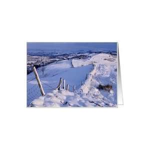  A Cumbrian Winter, snow covered wall   Blank Card Health 