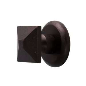  1 Solid Bronze Square Knob with Round Base Plate   Bronze 