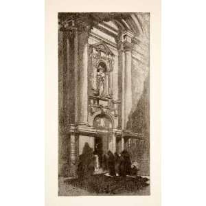 1911 Print Beguinage Church Mechelen Belgium Sculpture George Edwards 