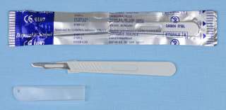 DISPOSABLE STERILE SCALPEL WITH A #15 BLADE  