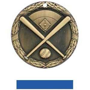  Hasty Awards Custom Baseball Medals GOLD MEDAL/BLUE RIBBON 