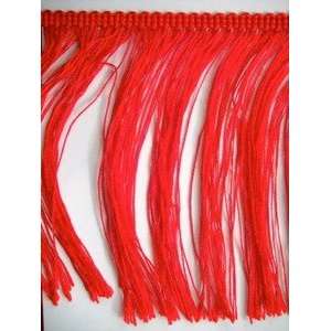  6 Yds Red Chainette Fringe Wrights Rayon 4.75 Inches 