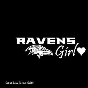 Baltimore Ravens Girl #2 Car Window Decal Sticker White 8 