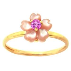   Pearl Exotic Blossom Stackable Ring Multi Pink Mop Pink Sapphire