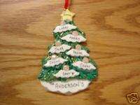 Personalized Angel Tree Family of 7 Christmas Ornament  