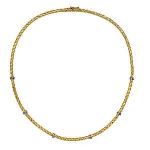  18K Gold Yellow Braided Collar Necklace 18 Inch CleverEve 