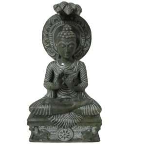   Stone Statue Meditating Sarnath Buddha Sculpture 8 Home & Kitchen