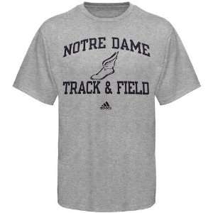 adidas Notre Dame Fighting Irish Ash Collegiate Track & Field T shirt 