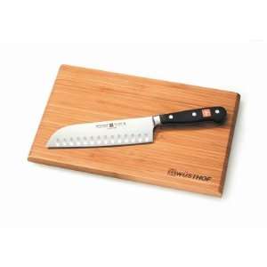 Wüsthof Classic 7 Inch Hollow Edge Santoku Knife w/ Knife Sharpener 