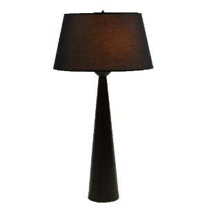  Lights Up! Dasan Bronze Tall Black Silk Glow Table Lamp 