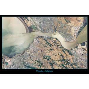  Satellite poster print/map of Hercules, California in 