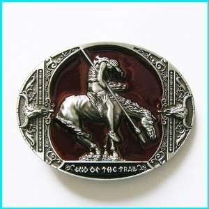  New VINTAGE HORSE END OF THE TRAIL BELT BUCKLE WT 113RD 