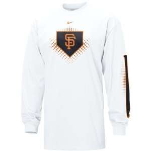  Nike San Francisco Giants White MLB Overthrow Long Sleeve T shirt 