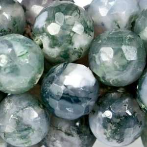  Mossy Agate Faceted Round Beads Arts, Crafts & Sewing