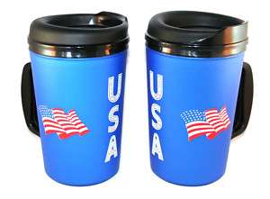 Foam Insulated 20 oz ThermoServ Travel Mugs USA Flag  