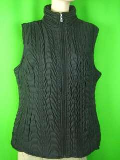 DAVID BROOKS NEW Black Quilted Vest Zip Closure XL  