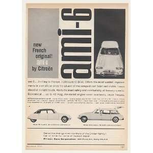  1962 Citroen ami 6 New French Original Sedan Print Ad 