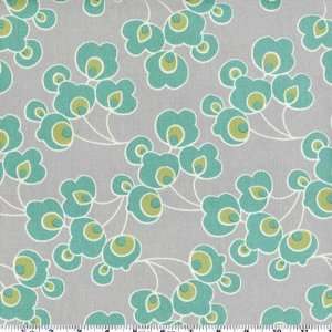 Wide Amy Butler August Fields Bright Buds Grey Fabric By The Yard: amy 