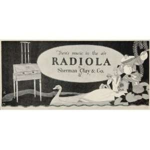   Radio Art Deco Sherman Clay   Original Halftone Print