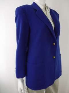 Womens blazer jacket wool royal blue vintage Burberrys S 6 career work 