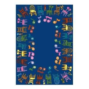 Joy Carpets Educational Musical Chairs 1466 Blue Kids Room 109 x 13 