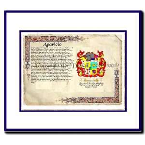  Aparicio Coat of Arms/ Family History Wood Framed