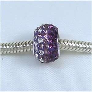   CLEAR AMETHYST Crystal Pave European Charm Bead: Everything Else