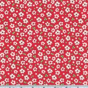   Wide Feedsack V Flower Red Fabric By The Yard: Arts, Crafts & Sewing