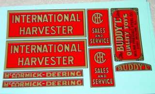Buddy L Red Baby International Truck Stickers BL 112  